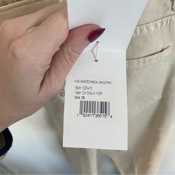 MOTHER Cream Straight Leg Jeans Ankle Length - Picture 8 of 8